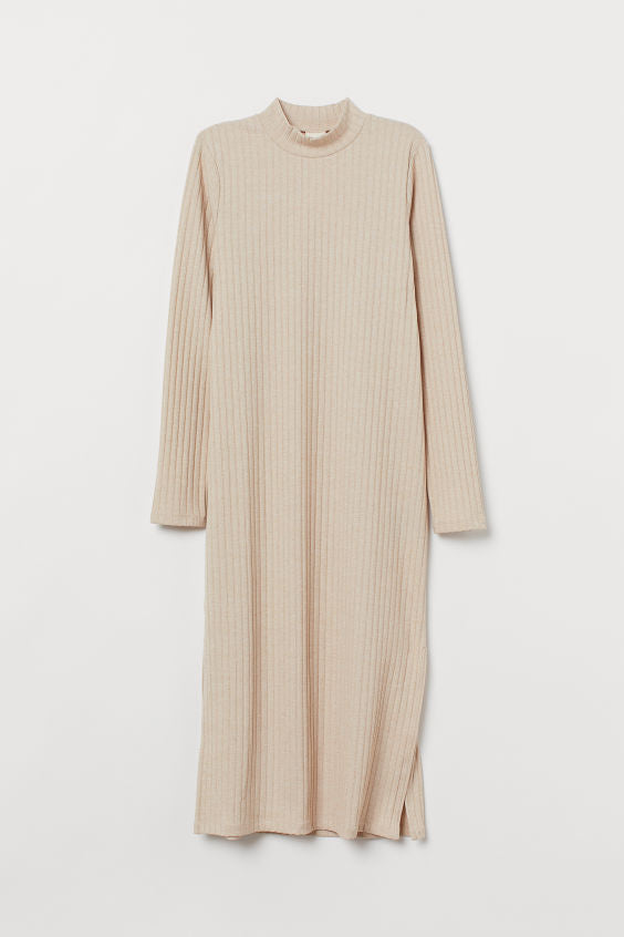 Mock Neck Long Sweater Dress