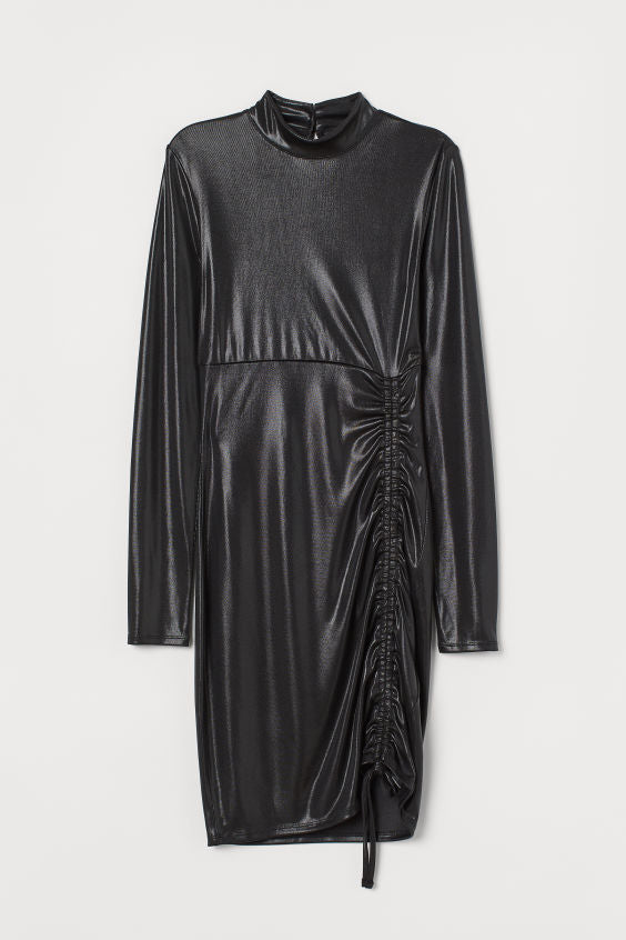 Ruched Pleather Dress