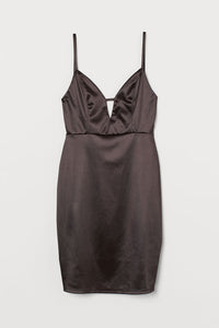 Satin Open Neck Dress
