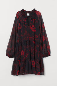 Smock Floral Chiffon Dress