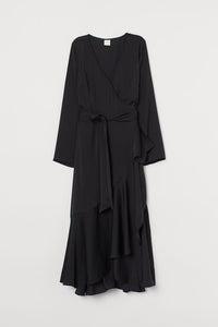 Long Tie Belt Chiffon Dress
