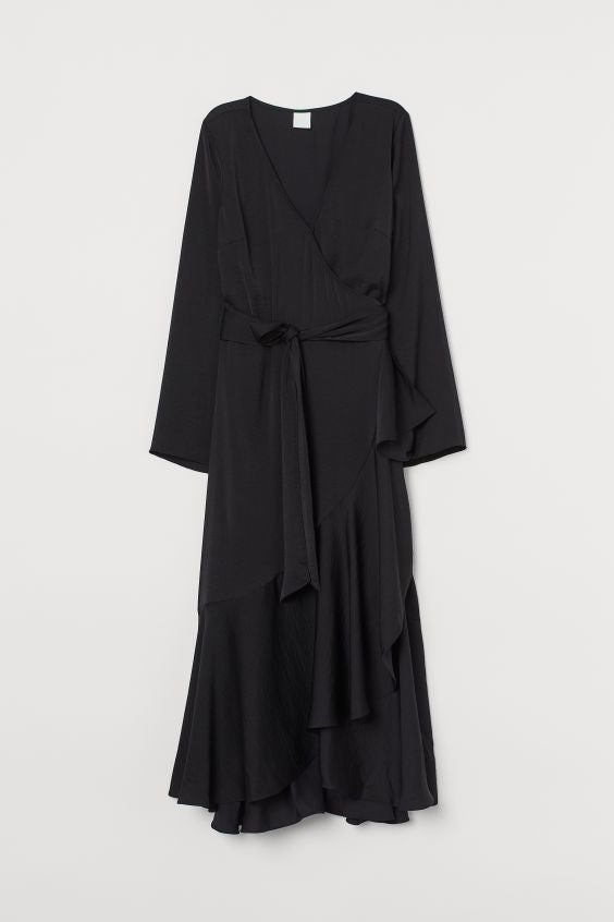 Long Tie Belt Chiffon Dress