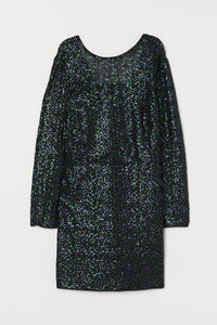 Cinched Waist Sequin Dress