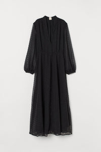 Long Chiffon Polka Dot Dress