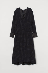 Long Abstract Pattern Chiffon Dress