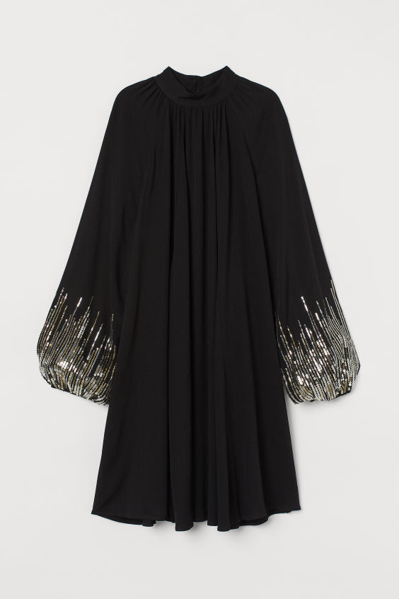 Sequin Bell Sleeve Dress